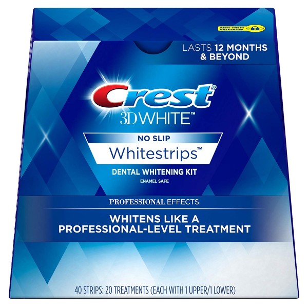 Crest 3D White Professional Effects Whitestrips Teeth Whitening Strips Kit, (20 Treatment/40 Strips)1