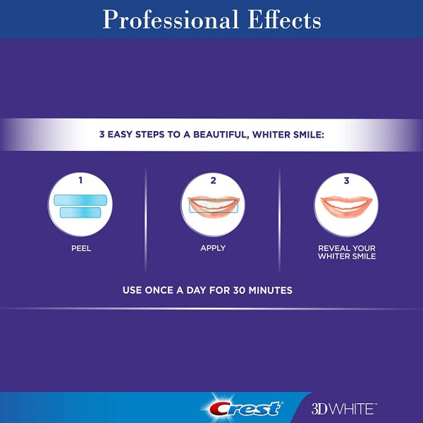 Crest 3D White Professional Effects Whitestrips Teeth Whitening Strips Kit, (20 Treatment/40 Strips)3